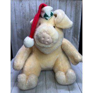 Vtg Showtime Holiday Pig Hat Plush Sings Christmas Jingle Bells Oink Working 13"